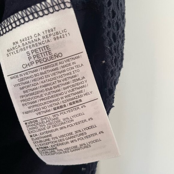 Banana Republic Lace Top - Navy, Size S - Picture 4 of 5